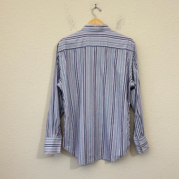 ROBERT GRAHAM Contrast-Trim Striped Button-Up Shirt Multi Embroidered - Picture 7 of 10
